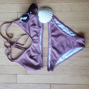 Taupe Ribbed Bikini👙